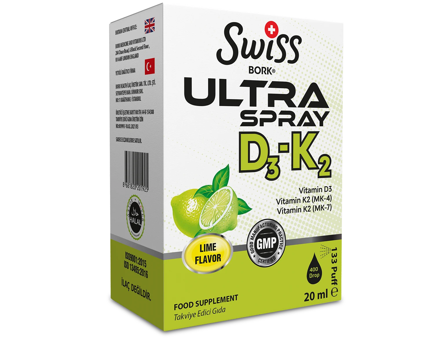 Ultra D3+k2 Спрей 20 МЛ